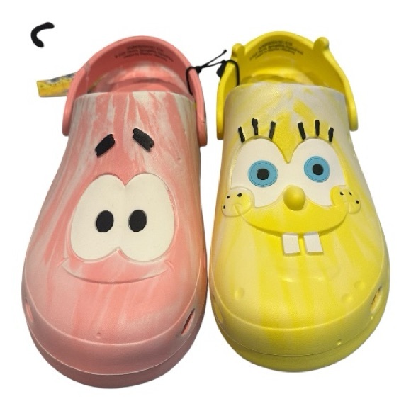 SpongeBob SquarePants  Clogs - Pink and Yellow youth  size 5 - Picture 1 of 5